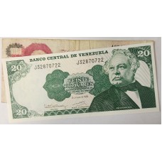VENEZUELA 1992 . TWENTY 20 and ONE THOUSAND 1,000 BOLIVARES BANKNOTES